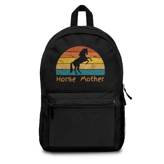 Horse Mother Funny Cute Horse Mom Graphic Print Backpacks