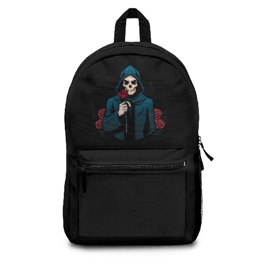 The Elegance of Death A Single Rose Grim Reaper Backpacks