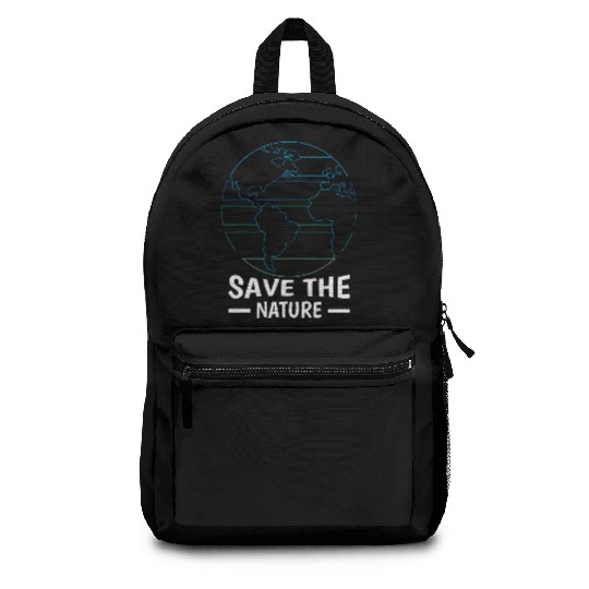 Minimalist Save Nature Oceans Day Earth Day Backpacks