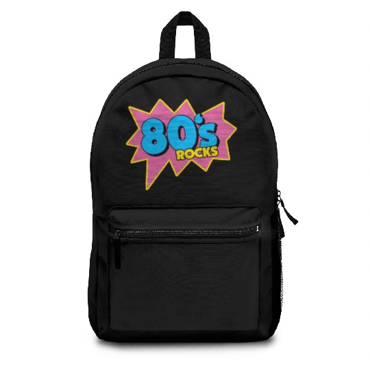 90s 80s Rocks Neon Rubic Cube Cassette Tape Backpacks