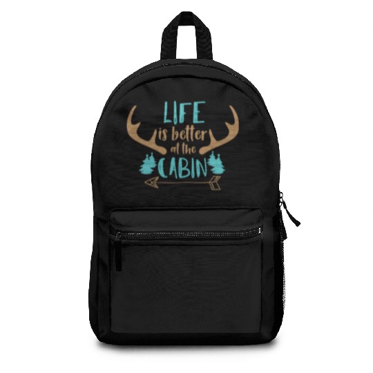 Life Is Better At The Cabin Deer Antlers Camping Backpacks