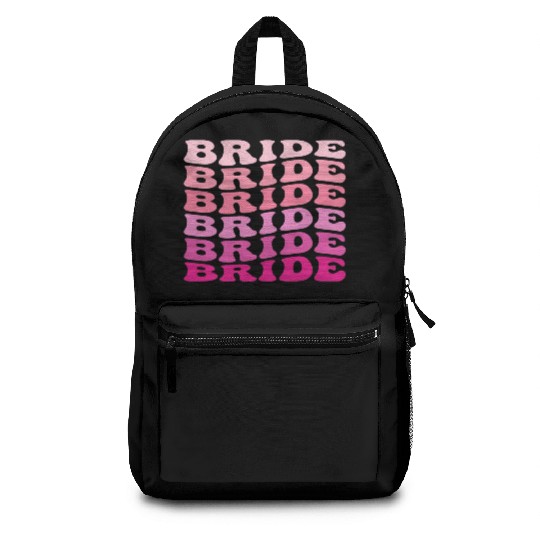 Retro BRIDE Backpacks Wedding pink Bridal Party Backpacks