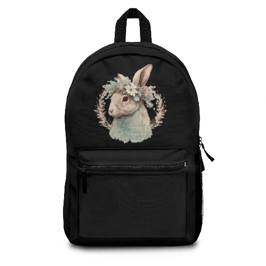 Flower Crown Bunny Rabbit Floral Farm Animal Pet Backpacks