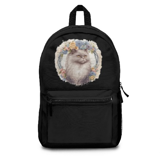 Cute Persian Cat Flower Crown Cats Pet Kitten Backpacks