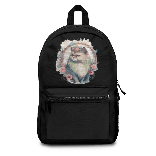 Cute Persian Cat Flower Crown Cats Pet Kitten Backpacks
