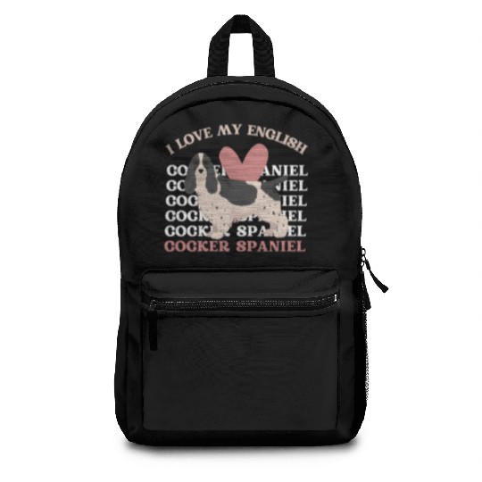 I love my English Cocker Spaniel dog mom dog dad Backpacks