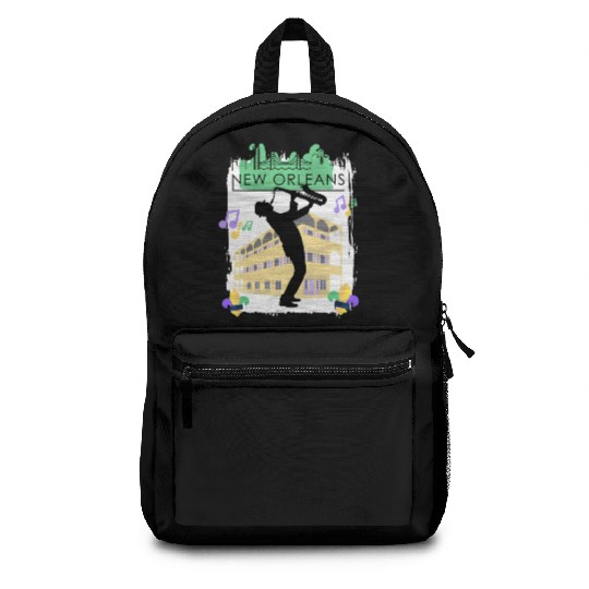 Mardi Gras New Orleans Louisiana City Jazz Music Backpacks