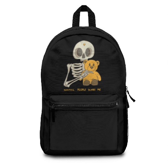 Normal People Scare Me Skull Halloween Backpacks