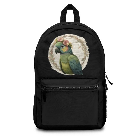 Watercolor Parrot Hahn's Macaw Bird Flower Crown P Backpacks