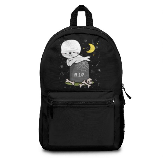 Boo Cute Seal Halloween design trick or treat RIP Backpacks