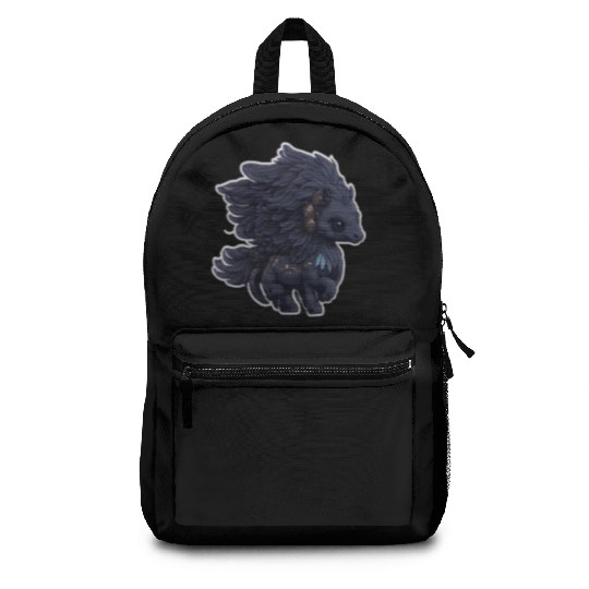 Midnight Flight of the Majestic Black Pegasus Backpacks