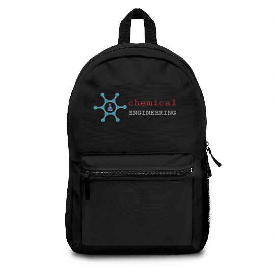 chemical engineering text, chemistry logo Backpacks