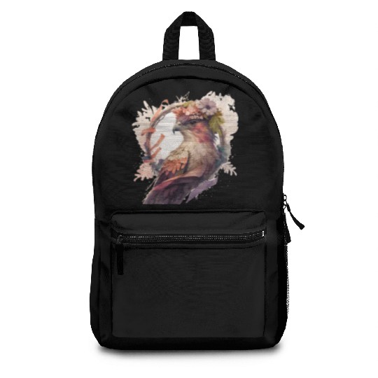 Birds Of Prey Kite Bird Flower Crown Floral Backpacks