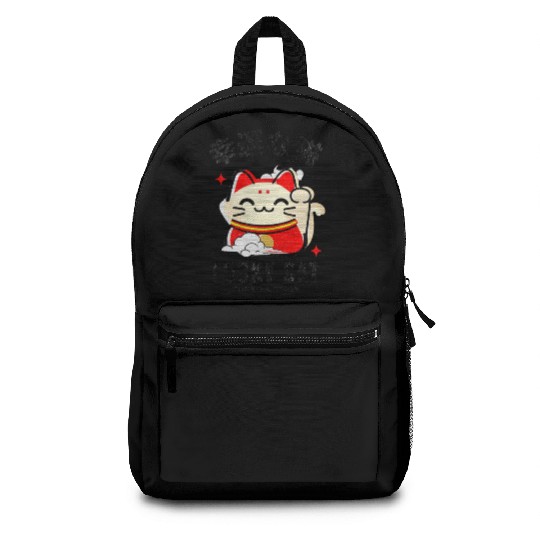 Lucky Cat Tokyo Desing Japanese Writing Backpacks