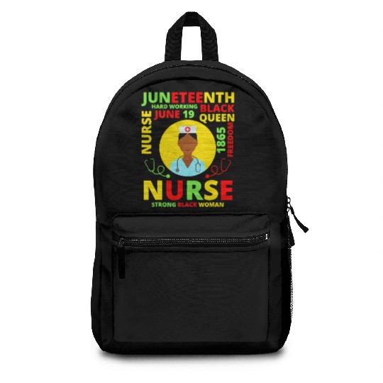 Juneteenth Black Nurse Costume Melanin Black Backpacks