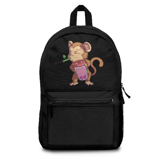 Monkey Bubble Tea Year Of The Monkey Chinese Backpacks