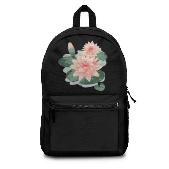 Water lily flower with bud in water lily pond Backpacks