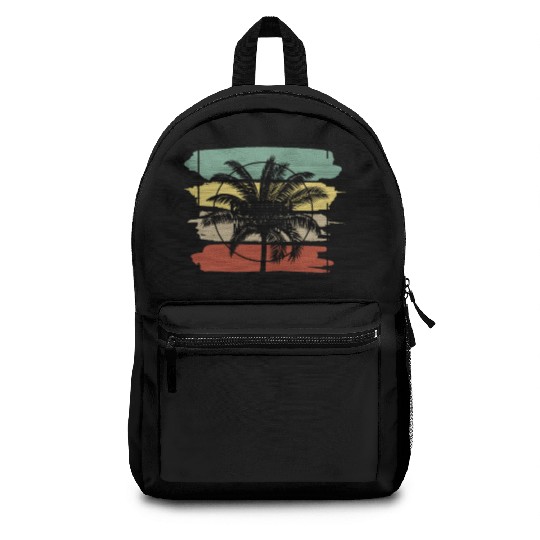 Cozumel Mexico Palm Tree Retro Artistic Backpacks