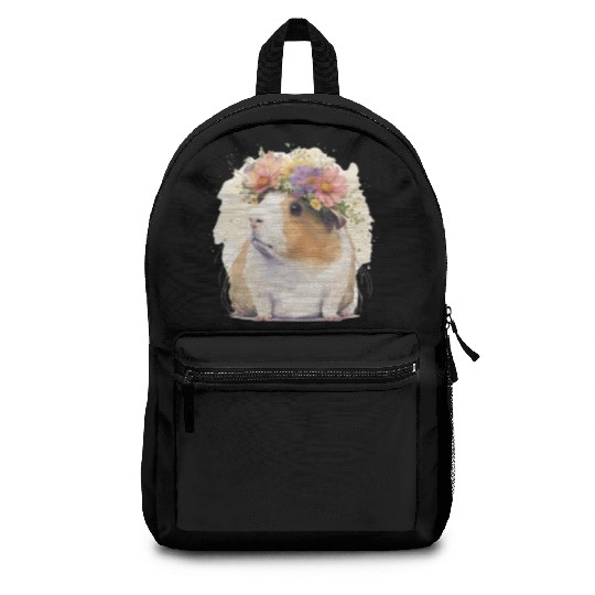 Watercolor Guinea Pig Flower Crown Floral Boho Aes Backpacks