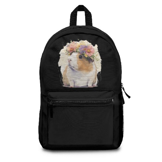 Watercolor Guinea Pig Flower Crown Floral Boho Aes Backpacks