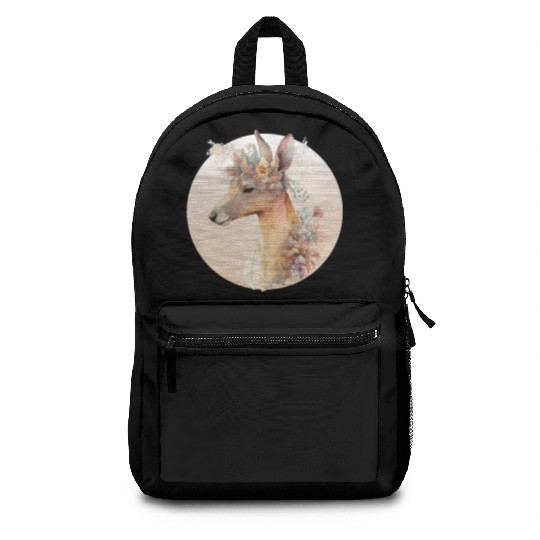 Australian Kangaroo Flower Crown Watercolor Animal Backpacks