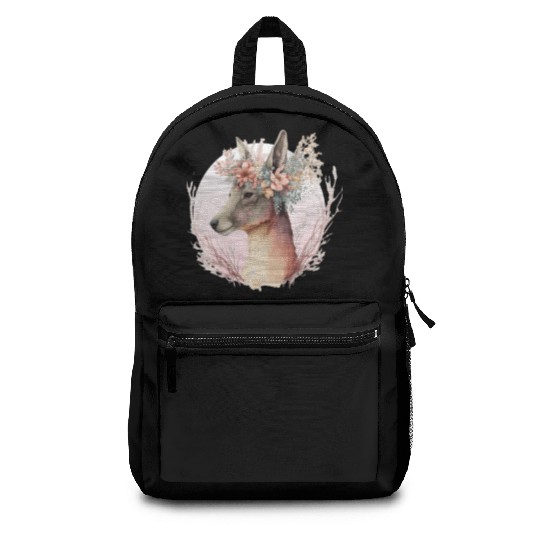 Watercolor Kangaroo Flower Crown Australian Animal Backpacks