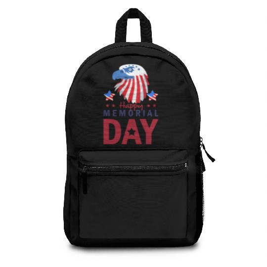 Happy Memorial Day Veterans Brave US Eagle Stars Backpacks