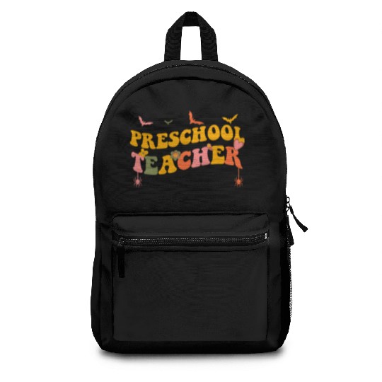 Funny Groovy Halloween Preschool Teacher Men Women Backpacks