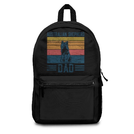 Dog Aussie Dad Vintage Australian Shepherd Dad Backpacks
