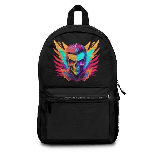 Neon Wings Skull Backpacks