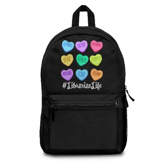 Librarian Life Teacher Valentines Day Pastel Candy Backpacks
