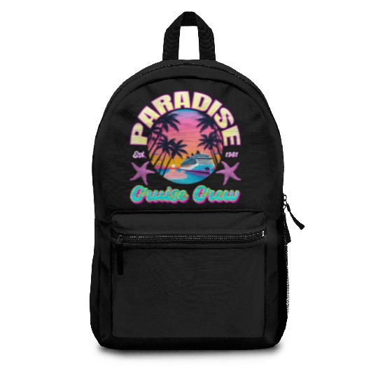 Paradise Cruise Crew-80's Miami Cruise Ship Design Backpacks
