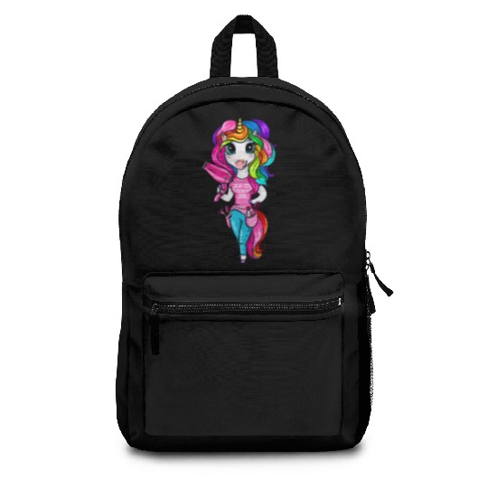Hairdresser Unicorn Girl I Love My Job Backpacks