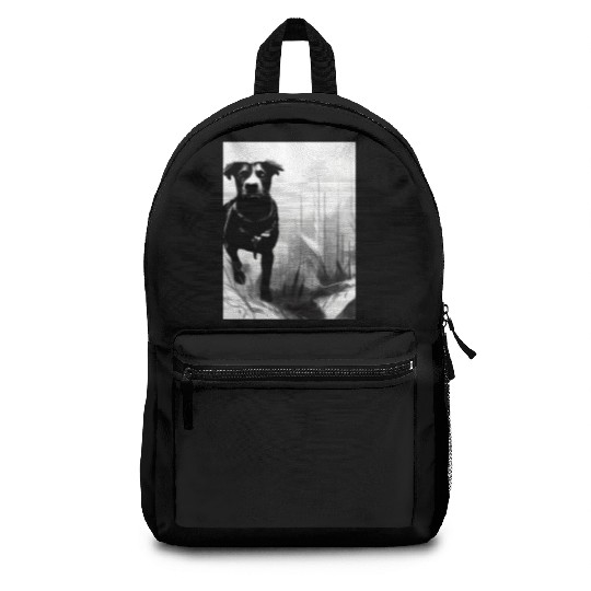 Black and white dog Backpacks