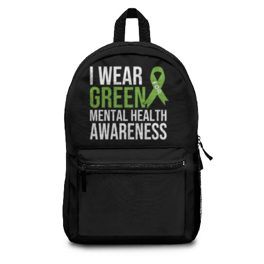 Green Ribbon Mental Health & Depression Awareness Backpacks