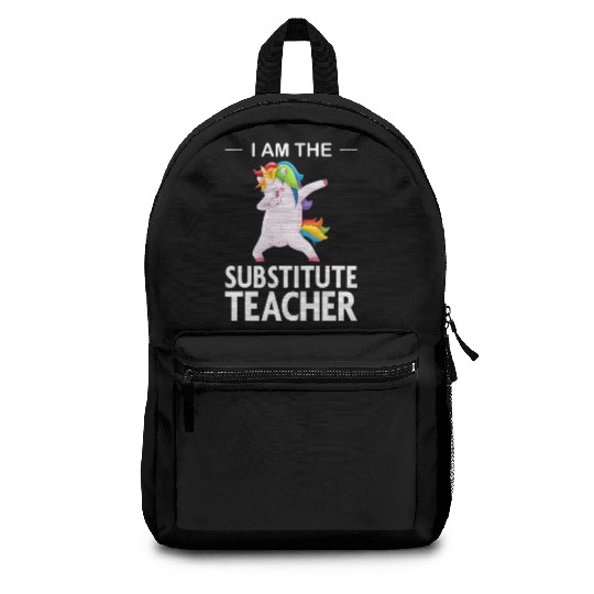 Funny I Am The Substitute Teacher Dabbing Colorful Backpacks