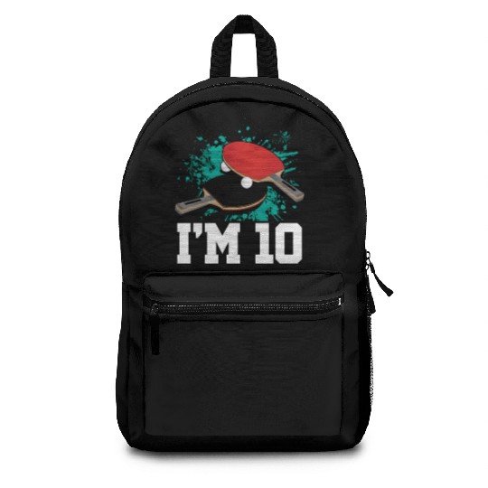 I'm 10 Table Tennis Player Sports Kid 10th Backpacks