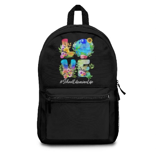 School Librarian Love World Earth Day Save The Pla Backpacks