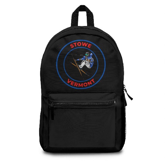 Retro Skiing in Stowe Vermont Holiday Souvenir Backpacks