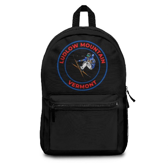 Retro Cool Skiing Ludlow Mountain Vermont Souvenir Backpacks