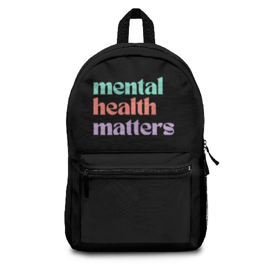 Mental Health Matters | Retro Quote Peach Candy Backpacks
