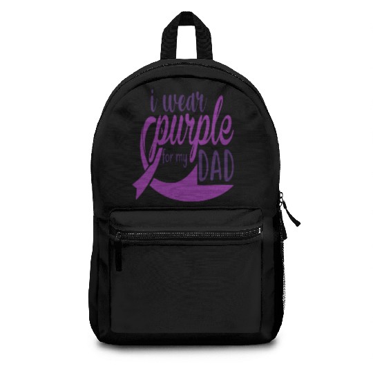 I Wear Purple For My Dad Backpacks