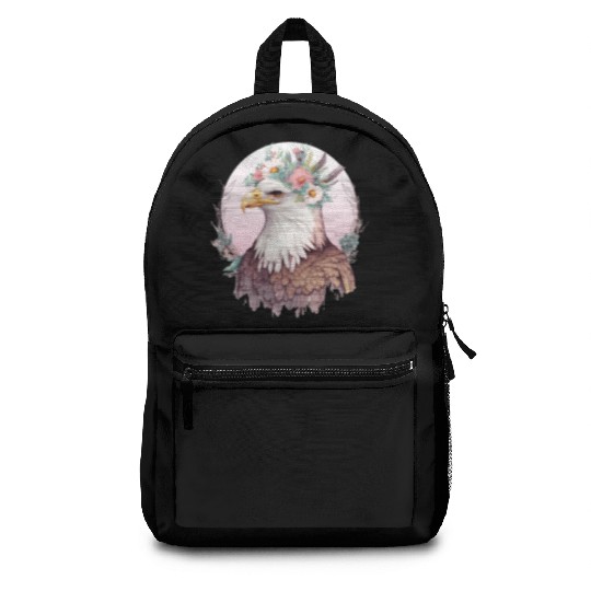 Birds Of Prey Bald Eagle Flower Crown Floral Birdi Backpacks