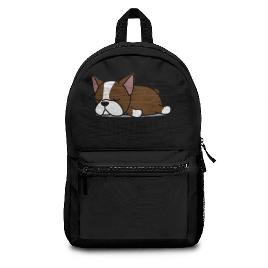 Red Boston Terrier Boston Mama Backpacks
