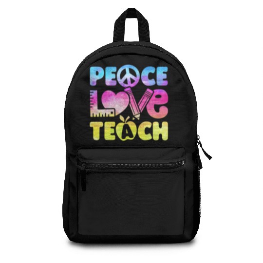 Teacher Peace Love Teach First Day Back To School Backpacks