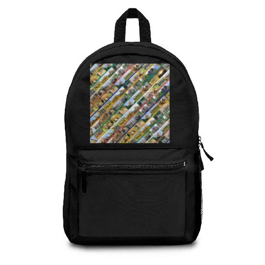 Wildlife Stripe Multi Color Collage Backpacks