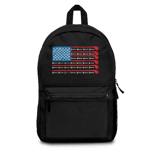 Mens American Flag Golf Club Sports Backpacks