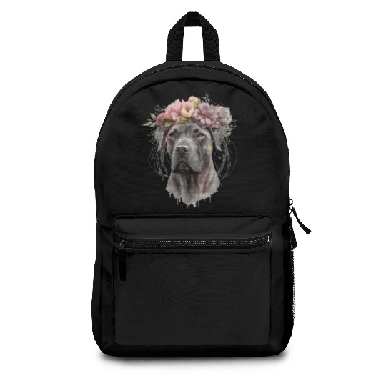Cute Cane Corso Flower Crown Pet Dog Floral Puppy Backpacks
