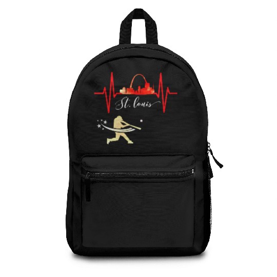 Saint Louis Red Cardinal Dress Heartbeat Baseball Backpacks
