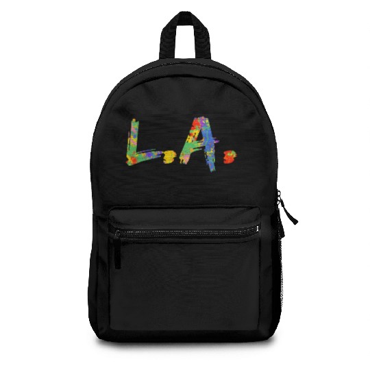 Colorful Los Angeles California Rainbow L A Backpacks